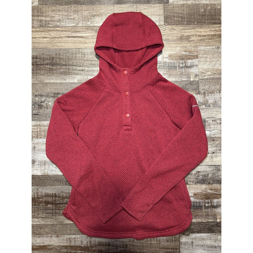 Columbia Red Button-Up Pullover Hoodie Women's Small